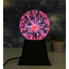 Işıklı Plazma Küre Siyah, Dekoratif ve Havalı Masa Süsü