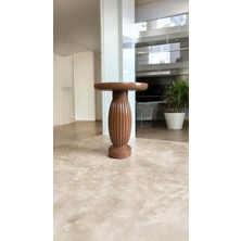 Simillo Home & Living Rustik Tarz Doğal Ahşap Yan Sehpa – Tekli Mantar Model Sehpa