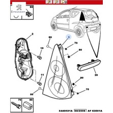 Arka Far Kutusu C1 Peugeot  6350.X8   Cıtroen, Peugeot 6350.X8