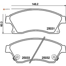Erp Fren Balatasi Ön (148MM) Astra J Eurorepar  542120/ 1605169/ 1605261/ 1341  Opel, Chevrolet 1617287480