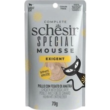 Schesir Special Mousse Tavuklu ve Ördek Ciğerli Pouch Yetişkin Konserve Kedi Maması 70 gr
