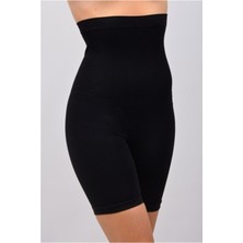 Kadın Siyah Göbek ve Bacak Bölgesi Için Toparlayıcı Paçalı Korse