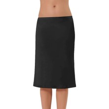 2901 Uzun Siyah Dizaltı Jüpon Etek