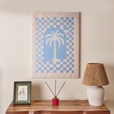 Deco Palm Breeze Kanvas Tablo - Mavi / Beyaz - 50X70 cm