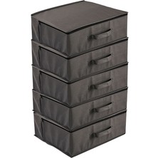 Vedsey 5'li Set 53 x 44 x 21 cm Baza Altı & Dolap Içi Organizer, Yorgan & Yastık Düzenleyici Hurç Antrasit