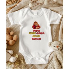 Lupi Galatasaray Temalı Baba Yazılı Unisex Zıbın 18 Ay Crazy Taba Renkli Özel Olay