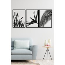 Lazer Kesim Ahşap Tablo Seti, Siyah Dekoratif Süsler, Modern Duvar Dekoru