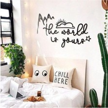 Siyah Ahşap Dekoratif Duvar Yazısı, Şık ve Modern Ev Dekoru Parçası