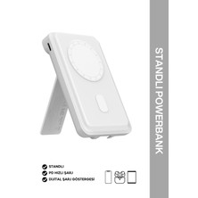 Iwalk Mag-X Magsafe Uyumlu Standlı 5.000MAH Powerbank MXB003 Beyaz