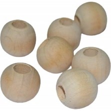 16 mm Ahşap Boncuk, 50 Adet, Doğal ve Şık Takı Yapım Malzemesi