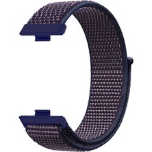Huawei Watch Fit 3 Uyumlu Nefes Alan Kumaş Hasır Cırt Cırt Kordon