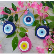 Renkli Nazar Boncuğu ve Taş Figürler, Bahçe ve Ağaç Dekoru, 4 Adet