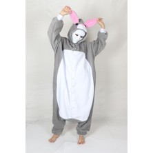 Yetişkin Tavşan Kigurumi Gri Rahat ve Eğlenceli Kostüm