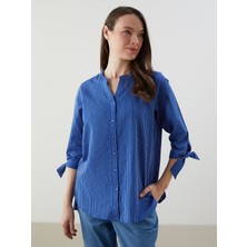 Lc Waikiki Yeni Sezon Cizgili Poplin Kadin Gomlek - S57163Z8