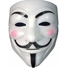 Beyaz V For Vendetta Maskesi, Şık ve Özgün Tasarım, Koleksiyon Için Ideal Seçenek