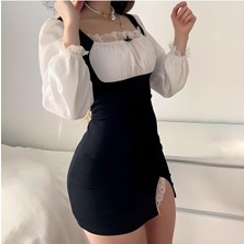 Şık Kadın Vintage Tarz Cosplay Kostüm Siyah, Tarzınıza Özgün ve Zarif Seçenek