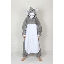 Yetişkin Kedi Tom Kigurumi Kostümü, Rahat ve Eğlenceli Hayvan Kıyafeti