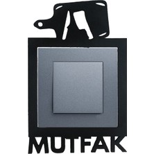 Siyah Ahşap Mutfak Priz Çerçevesi Dekoratif Şık Tasarım
