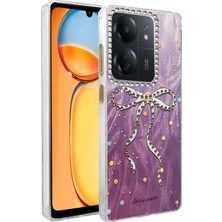 Xiaomi Redmi 13C Kılıf Parlak Desenli Taşlı Azn-Blade