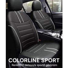 Daewoo Cielo 1995–1997 Colorline Sport Serisi Deri Siyah Beyaz Koltuk Kılıfı