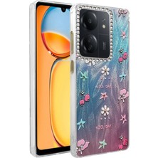 Xiaomi Redmi 13C Kılıf Parlak Desenli Taşlı Azn-Blade