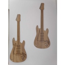 Çocuklar Için Renkli Gitar Temalı 3mm Mdf Duvar Dekoru