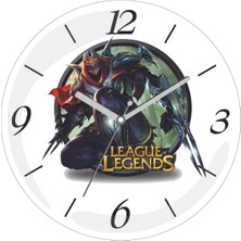 Zed Lol Oyun Karakter Oyun Çap 30CM Sessiz Akar Bombeli Gerçek Cam Duvar Saati