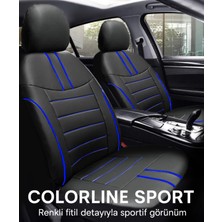 Bmw 5.30 1981–1988 Colorline Sport Serisi Deri Siyah Mavi Koltuk Kılıfı