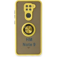 Xiaomi Redmi Note 9 Kılıf Montreal Yüzüklü Silikon Kapak - Sarı
