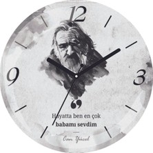 Can Yücel Babamı Sevdim Bombeli Gerçek Cam Duvar Saati