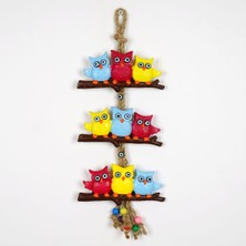 Renkli Baykuş Duvar Süsü, Bahçe ve Balkon Dekoru, Neşeli Dekoratif Parça