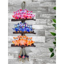 Canlı Renkli Baykuş Duvar Süsü, Bahçe ve Balkon Dekoru