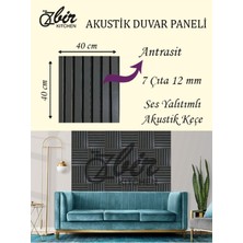 40X40 Antrasit Ahşap Akustik Duvar Paneli Siyah Renkli Modern Tasarım
