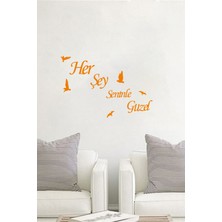 Ahşap Kuşlu Yazı Duvar Dekoru, Şık ve Sıcak Atmosfer Yaratır