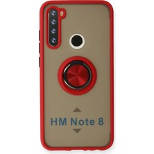 Xiaomi Redmi Note 8 Kılıf Montreal Yüzüklü Silikon Kapak - Kırmızı