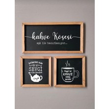 Açık Renk 3'lü Ahşap Kahve ve Çay Seti, Şık ve Kullanışlı Ev Dekorasyonu Ürünü