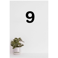 9 Rakamı Tamamlanabilir Ahşap Duvar Yazısı, Lazer Kesim, Siyah Renk