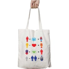 Süper Kahraman Nasıl Olur Iki Tarafı Kalıcı Baskılı Yıkanabilir Çanta