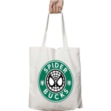 Spider Bucks Starbucks Spiderman Homecoming Iki Tarafı Kalıcı Baskılı Yıkanabilir Çanta