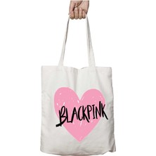 Blackpink Kalp Iki Taraf Kalıcı Yıkanabilir Okul Plaj Omuz Bez Çanta