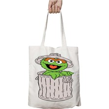 Susam Çöp Kovası Kırpık Trt Iki Tarafı Kalıcı Baskılı Yıkanabilir Okul Plaj Omuz Bez Çantası