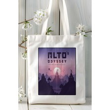 Alto’s Odyssey Mobil Oyun Baskılı Bez Çanta Omuz Çantası Çift Tafaflı Baskı Kişiye Özel 2