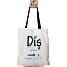 Siyah Kulplu Kişiye Özel Diş Hekimi Sızı Yıkanabilir Okul Omuz Çanta