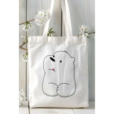 Kutup Ayısı Baskılı Bez Çanta Omuz Çantası Kişiye Özel Model 1