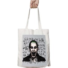 Suicide Squad Joker Ha Ha Ha Iki Tarafı Kalıcı Baskılı Yıkanabilir Okul Plaj Omuz Bez Çantası