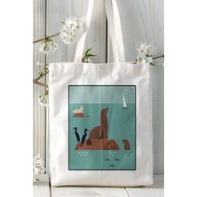 Deniz Aslanı Baskılı Omuz Çanta Kişiye Özel Model 3