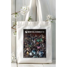 Mortal Kombat Oyun Baskılı Bez Çanta Omuz Çantası Kişiye Özel Model 4