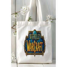 World Of Warcraft Oyun Baskılı Bez Çanta Omuz Çantası Model 1