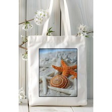 Deniz Yıldızı Baskılı Omuz Çanta Kişiye Özel Model 7