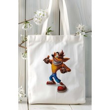 Crash Bandicoot Baskılı Omuz Çantası Çift Taraflı Baskı Kişiye Özel Model 1
